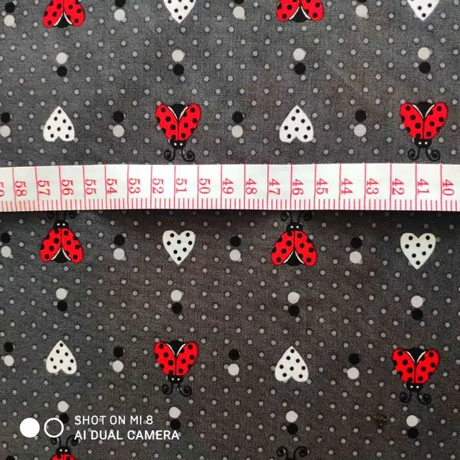 50*140 cm Navadnega Tkati Bombaž Risanka Ljubezen Ladybug Tiskane Tkanine Mozaik Krpo DIY Šivanje Quilting Obrt Vrečko Posteljnina