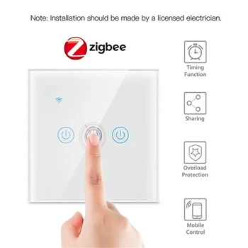 1-4Gang Tuya Zigbee Smart Touch Stikalo EU Stensko Stikalo za Tuya Smart Življenje APP Časovnik za Avtomatizacijo Združljiv Z Alexa googlova Domača stran