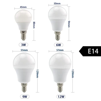 10pcs/veliko LED Žarnica E27 E14 3W 6W 9W 12W 15W 18W 20W 24W Lampada LED svetilka 220V Bombilla Pozornosti Razsvetljavo Hladno/Toplo Bela Lučka