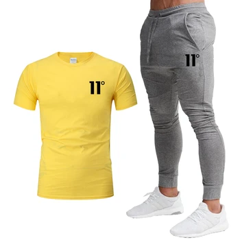 11 stopnja tiskanje moška športna moška T-shirt majica + hlače za moške dva kosa kolesarjenje, tek kratkimi rokavi moški obleko priložnostne sui