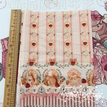 148X24cm Gozd Veverica Natisnjeni Tekstilne Tkanine iz Poliestra Mozaik Šivalni Pribor DIY Obrti Lutka Obleko Krpo Materiala