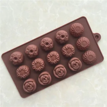 15 Tudi Različne Cvet Čokolada Plesni DIY Pekarna Ročno izdelana Mila Plesni XG115