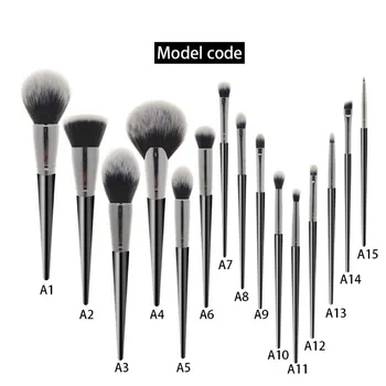 15PCS visoke kakovosti black naravnih sintetičnih las lepoto ščetka, primerna za ličila umetnik strokovno ličila brush set komplet orodij