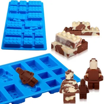 16 luknje Bloki Mini Slika Robot torto plesni Pladenj Ledena Kocka Plesni Čokoladna Torta Jelly Jello Silikonsko Plesni Fondat Kalupi