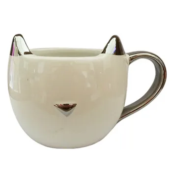 1pcs urad pijačo Mačka ušesa vrč ustvarjalne keramične skodelice osebnost keramični kreveljiti keramično skodelico kave zajtrk mleko pokal 5Z