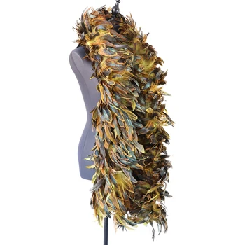 2 Meter Naravnih Piščanec Perje Boa Barvana Petelin Obsegov Ruto Za Diy Karneval Stranka Obleko Oblačila Dekoracijo Needlework Obrti