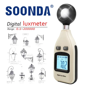 2-v-1 Digital Luxmeter 200000 Lux/FC Merilnik Svetlobe Meter Za Luminometer Fotometer Fotografija Spektrometer Illuminometer Za 0,1 Lux