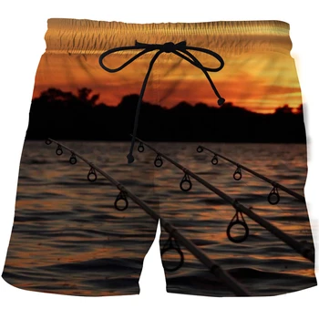 2021 moške plaža hlače, ko je hip hop pogled na morje 3D tiskanih hip hop oblačila za moške men ' s surf hlače črne kopalke hlače