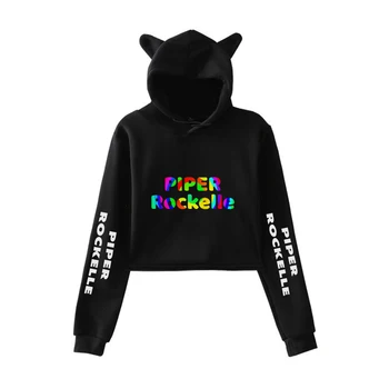 2021 pomlad Novo Piper Rockelle Merch Mačje Uho dekleta hoodie Majica Priložnostne Ulične Harajuku Piper Rockelle moški pulover