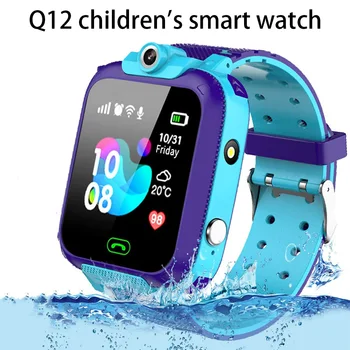 2021 V12 Otroci JE Pametno Gledati Otroci SOS Telefon Ure Smartwatch Uporabo Kartice Sim Foto Nepremočljiva Otroci Watch Darilo Fantje Dekleta