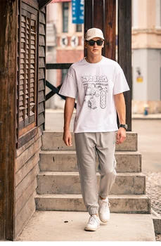2310 Moda za Moške Ulica Pol Rokav Nekaj Svoboden Bombaž Otročji Natisniti T-Shirt Kratek Rokav