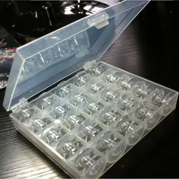 25pcs/box Core Box Prozorni Plastični Šivanje Vretenca, Skladiščenje Tuljavo Vretena Za Šivalni Stroj