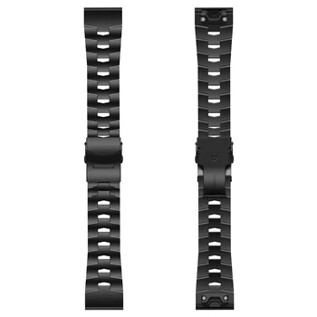 26 MM 22 MM Titanium v Kovinski Quick Fit Watch Trak za Garmin Fenix 5X 5 Plus Fenix 6X 6 Pro 3 3HR S60 MK1 Watch Zapestnica Črna
