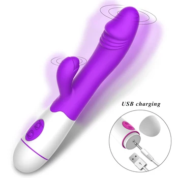 30 Hitro G Spot Vibrator za ženske Dildo Napolnite Rabbit Vibrator Vaginalne Klitorisa massager Masturbator Sex Igrače za Ženske
