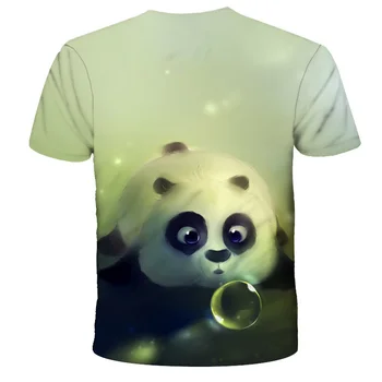 3d Tshirt Živali T-shirt fant Panda Tshirts Priložnostne Kitajska Tshirt Tiskanim Zelenim T-majice Hip hop Oblačila poletne ulične Mode