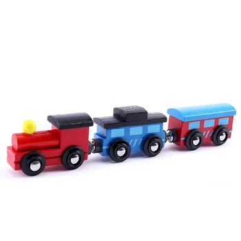 3Pcs/Set Magnetnih Lesene Mini Vlak Prevoz Model Izobraževalne Otroci Igrače Darilo