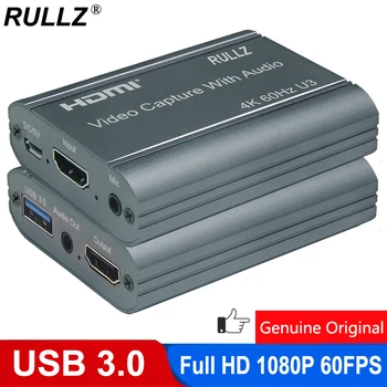 4K 60Hz Zanke HDMI, Zajem Video Kartice Slušalke Avdio Izhod Mic V Full HD 1080p Igra Snemanje Box USB 3.0 Živo Naprave