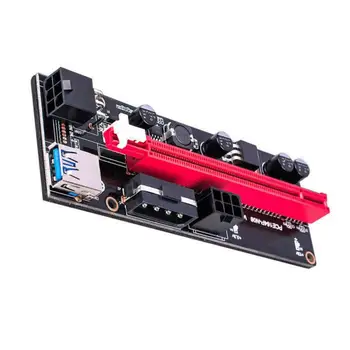 5pcs PCI-E Riser Odbor 1X Do 16X GPU Extender Riser Card PCI-E USB 3.0 GRAFIČNO kartico S 6pin Vmesnik Rdeča Modra Črna Bela