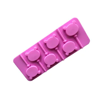 6-Delni Medved Silikonski Lollipop Plesni Čokolado Sladkorja-Tablete Plesni s 6 Palice Xg238