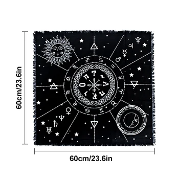 60x60cm 12 Ozvezdij Astrologija Tarot Kartice Prtom Rune Čarovnica Vedeževanje Oltar Tabela Kritje Za Igre vedeževanje