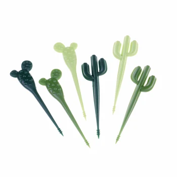 6pcs/paket Zelena Kaktus Sadje Vilice Plastičnih Zobotrebec Otroci, Posode za Sadje Vilice Hrane Izbirčen