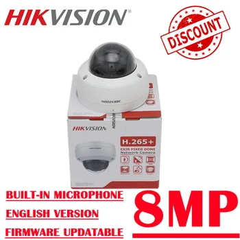 8MP 4K Original Hikvision angleški DS-2CD2183G0-IE WDR Fiksne IP IR CCTV POE Omrežna Dome Kamera z Gradnjo, v Mic