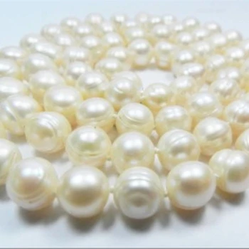 9-10 mm naravno bela sladkovodnih kultiviranih krog kroglice pearl diy ogrlico, vroče prodaje veleprodajna cena, visoka grae nakit 18 inch MY4548