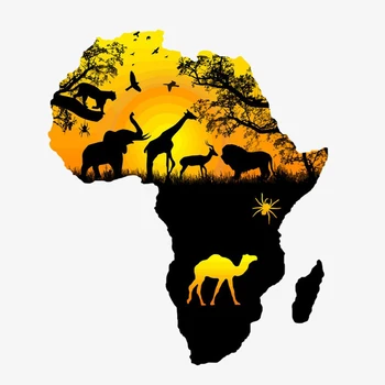 Afrika Zahod Živali Risanka Avto Nalepke Vinyl Okno, Telo po Meri Pisane Nalepke Nalepke Avto Styling JDM Deco Meterial