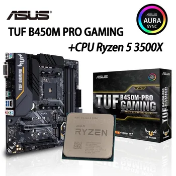 AMD Ryzen 5 3500X R5 3500X CPU + Asus TUF B450M PRO IGRALNE Terno placa de-Mãe Vtičnico AM4 CPU + Motherbaord barve Brez hladilnika