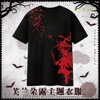 Anime TouHou Projekta Flandre Scarlet T-Shirt Kratek Tee Cosplay Moški Ženske Študent Poletje Nove Unisex Halloween Party puloverju Vrhovi