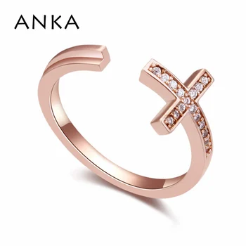 ANKA poletje novo klasika sreča križ obroči čar design kubičnih cirkonij modni nakit rose gold barvi ring darilo za ženske #17170