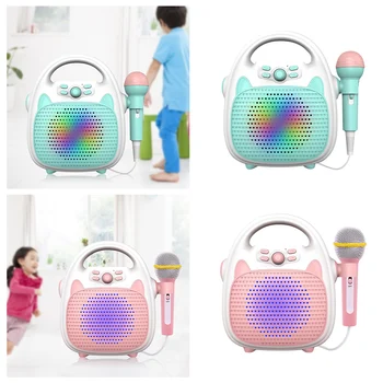 Bluetooth Otroci Karaoke Pralni Zvočnik z 1 Mikrofoni Dekleta Fantje Igrače Prenosni za Rojstni dan Festivala Darila