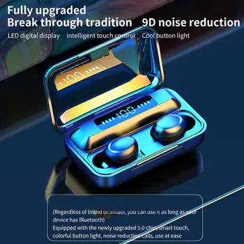 Brezžične Slušalke F9-5C TWS Digitalni Bluetooth 5.0 Čepkov Brezžični 9D za Stereo Slušalke za Telefone, Velika Zmogljivost Baterije
