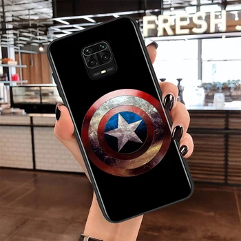 Captain America Ščit Soft TPU Kritje Za Xiaomi Redmi Note10 10S 9T 9S 9 8T 8 7 6 5 5 4 4 Prime Pro Max Black Primeru Telefon