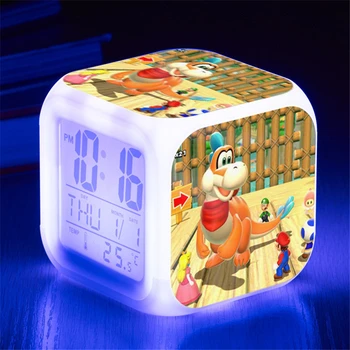Cartoon Super Mario LED Ura Bros Otrok figuric Igrače, Pisane Digitalne Budilke Lučka Led Ura, Namizno Dekoracijo Otroci