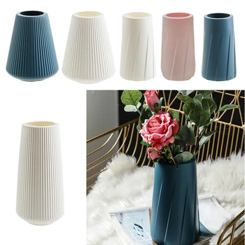 Cvet Vazo Dekoracijo Plastični Cvet Pot Houswarming Darilo Modro 8 Stilov