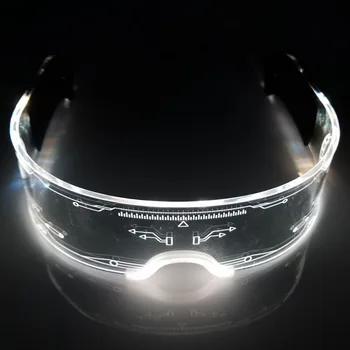 Cyberpunk Jasno Leče 7 Barva Svetlobe LED Vizir Očala Očala za Bar KTV Božič, Rojstni dan Pisane Luči Gor Očala