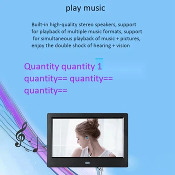 Digitalni Okvir za Slike 7 Palčni Mult-Predvajalnik MP3 MP4 Ura Steno Ansi z Infrardečim Daljinskim upravljalnikom