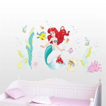 Disney morska deklica Princesa 30*90 cm Stenske Nalepke Za Otroke, Soba, Dnevna Soba Okno Cartoon Stenske Nalepke Pvc Diy Zidana Umetnosti