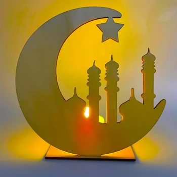 EID Mubarak Lesene DIY LED Lučka Ramadana Dekoracijo Islam, Muslimanska Stranka Dekor Eid Al Adha Ramadana In Eid Ramadana Kareem Stranka