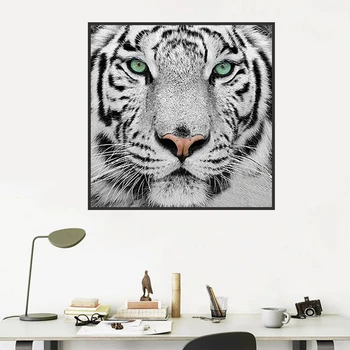Evershine 5D DIY Diamond Slikarstvo Tiger Navzkrižno Šiv Diamond Vezenje Črno Bele Živali Sliko Okrasnih Doma Dekor