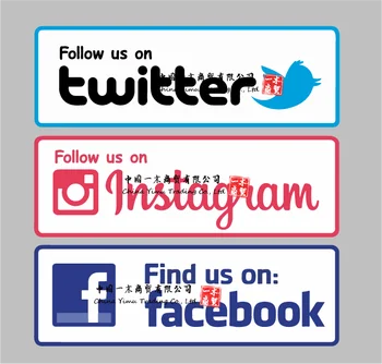 Facebook Twitter, Instagram Logotip Nalepko Izložbo Van Avto Nalepke Nalepke Znakov