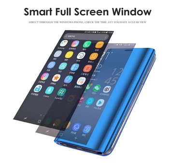 Flip Mirror Primeru Telefon Za Samsung Galaxy Note 20 Opomba 20 Ultra A21S SMA217F A217 A217F Magnetna Privlačnost Navpično Stojalo Pokrov