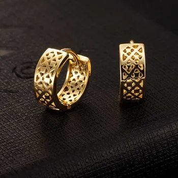 FORSEVEN Luxury Gold Uho Obroči Okrogle Votle Iz Uhan Stranka Compere Poročno Obleko Uhan, Nakit, Dodatki za Ženske BH