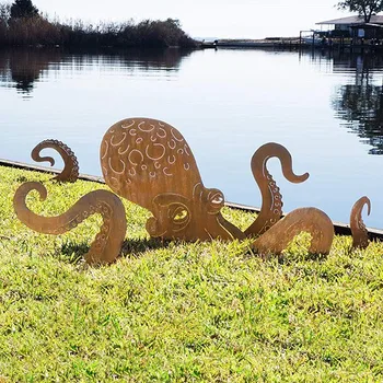 Hobotnica Vrtna Terasa Kiparstvo Lignji Ne Zbledi Okraski Za Zaščito Pred Soncem Nepremočljiva Art Dekor Okraski Na Prostem, Doma Travnik Dvorišče