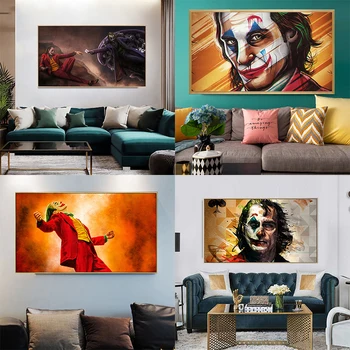 Joker Človek Plakati Joker Svile Izvora Film Platno Slikarstva, Stripa Wall Art Tiskanje Slik, Dnevna Soba Dekoracijo Doma