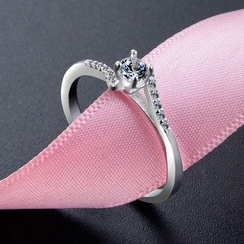JoyceJelly Nov Prihod 925 Sterling Srebrni Prstan Edinstven Design Preprost Stil Gemstone Obroč za Ženske Poročni Nakit Darila 2021