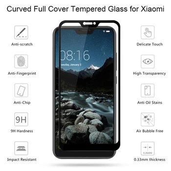 Kaljeno Steklo na Xiaomi Max 2 3 Pocophone F1 Screen Protector za Mi 8 Lite SE Mi5S Plus A1 A2 Zaščitno Steklo za A2 Svetlobe