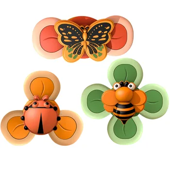 Kawaii Otroška Igrača Insektov Spin Montessori Izobraževalne Igrače Bedak Whirligig Antistress Fidget Kopel Igrače, Risanke Ladybug Metulj