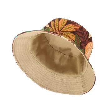 KENSHELLEY Vroče Prodaje Nov slog dvostranski potovanja plaži klobuk žensk pomlad in poletje platno hat tiskani ribič klobuk